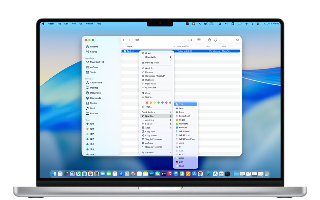 Rightly New File creation